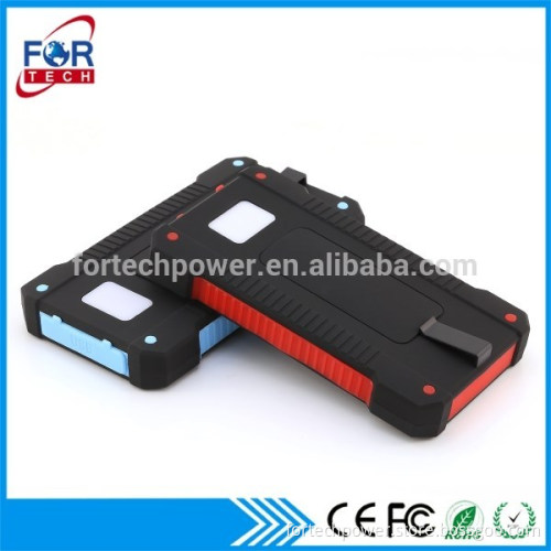wholesale supply logo waterproof power bank supplier smart mobile solar power charger 8000mah with printed logo